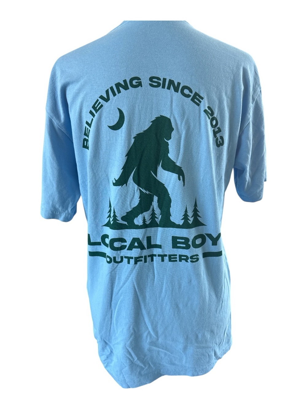 Local Boy Outfitters Bigfoot Sasquatch Graphic Tee 100% Cotton Light Blue